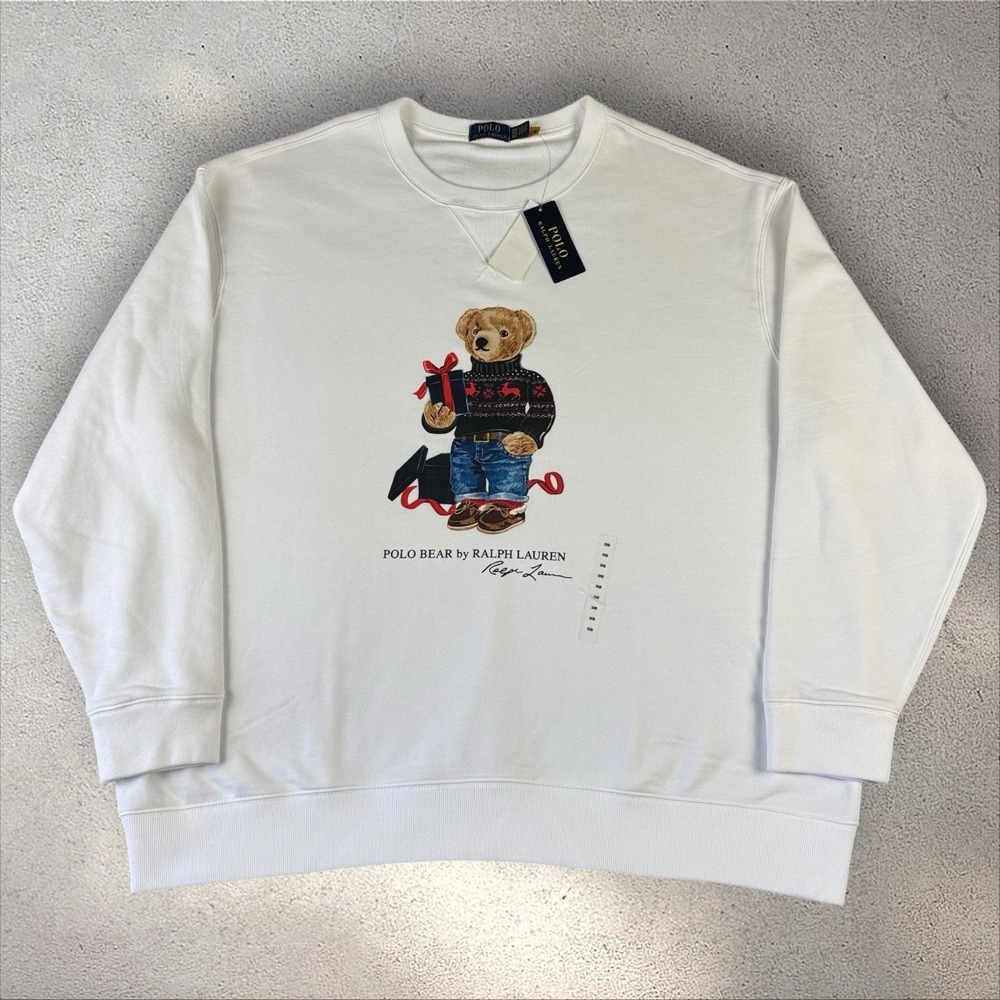 Polo Ralph Lauren Crewneck Polo Bear Preppy Bear Sweatshirt Sweater Sz‎ 3XB NWT
